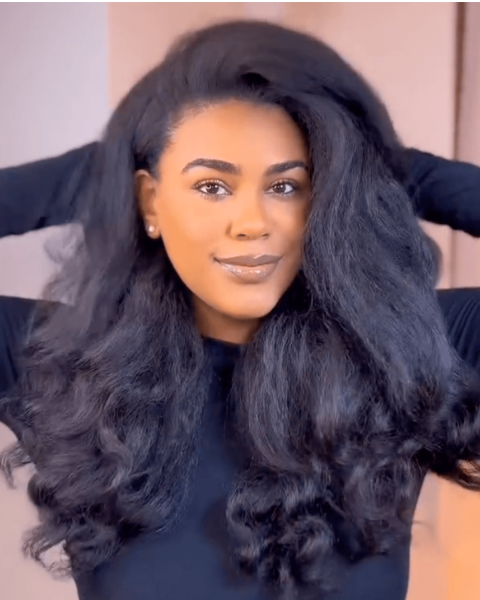 Fluffy blowout natural hair