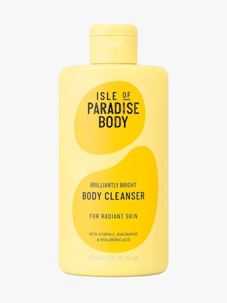 Isle of Paradise Creamy Body Cleanser in branded component on a light gray background